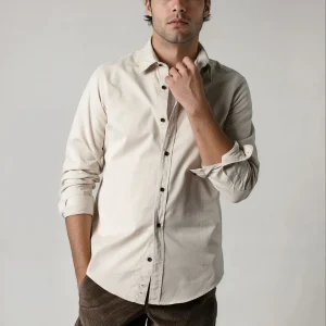 Camisa sport sarga beige