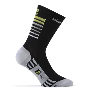 Calcetines altos STRIPES 18cm Negro/Amarillo/Gris